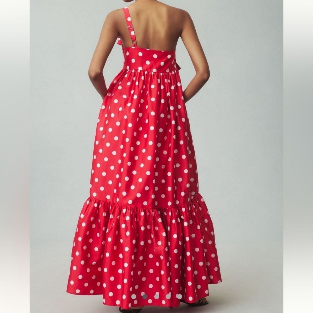 Anthropologie atsu bow Red Polka Dot Dress size large - Picture 2 of 8